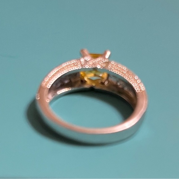 Canary yellow CZ ring size 7 - Picture 3 of 6